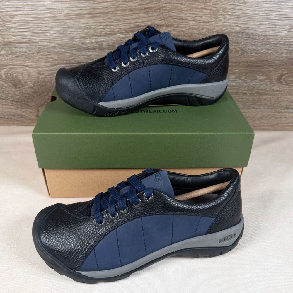 KEEN Presidio Women's Size 7 Navy Blue Leather Walking Shoes Sneakers New Box